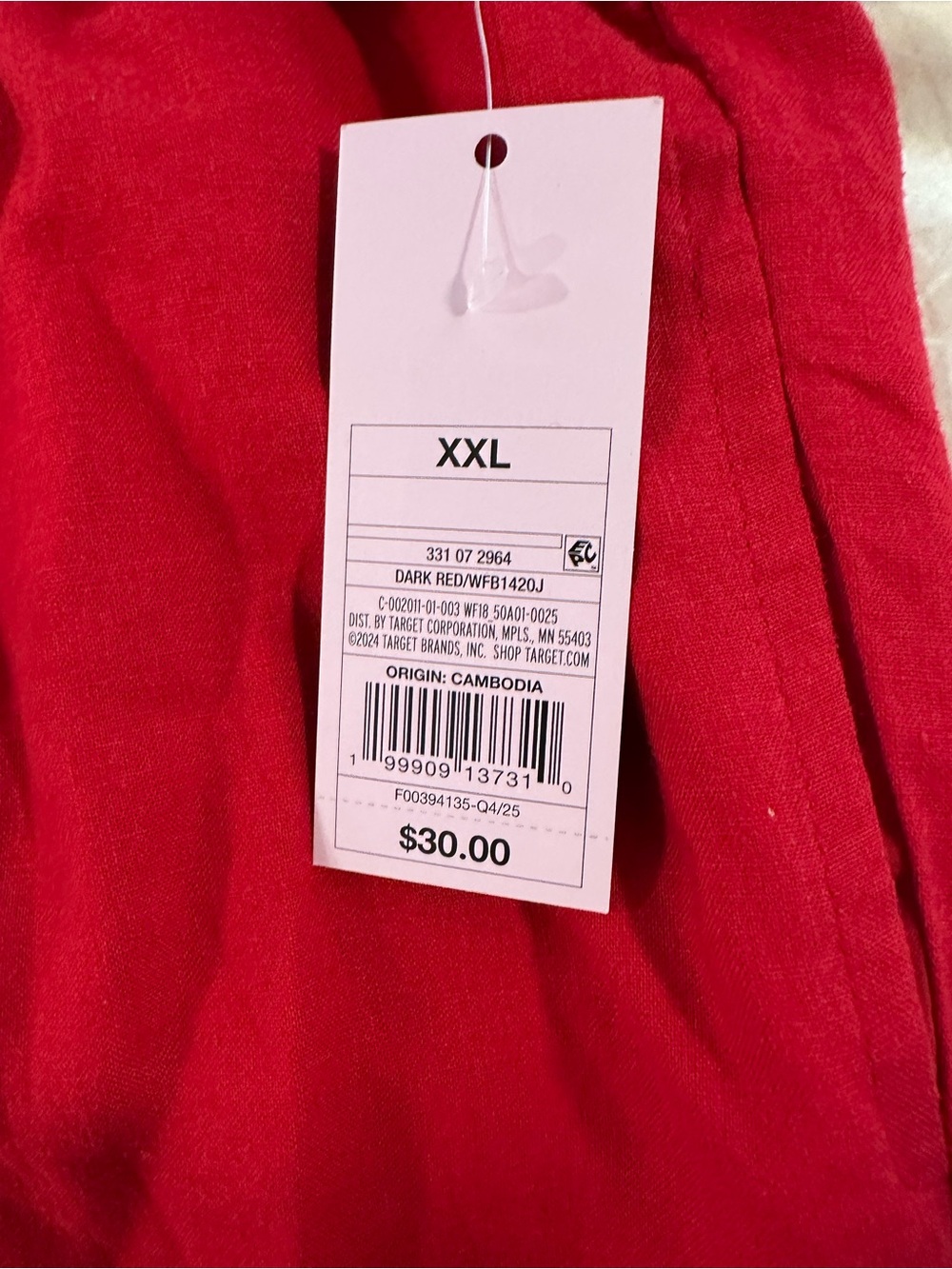 Wild Fable XXL Dark Red Linen Blend Baggy Wide Leg Pants - Picture 4 of 9
